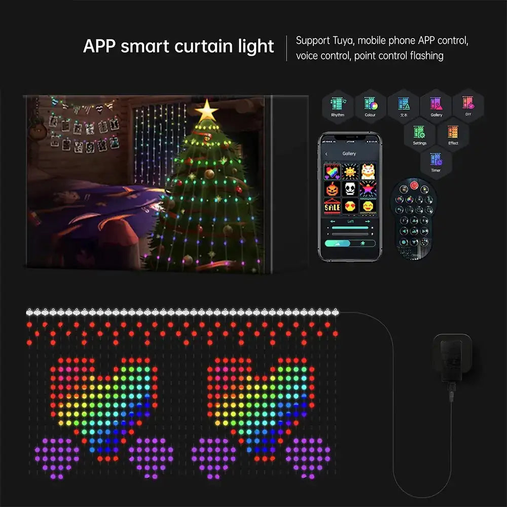 Color Waves LED Curtain Sync Lights